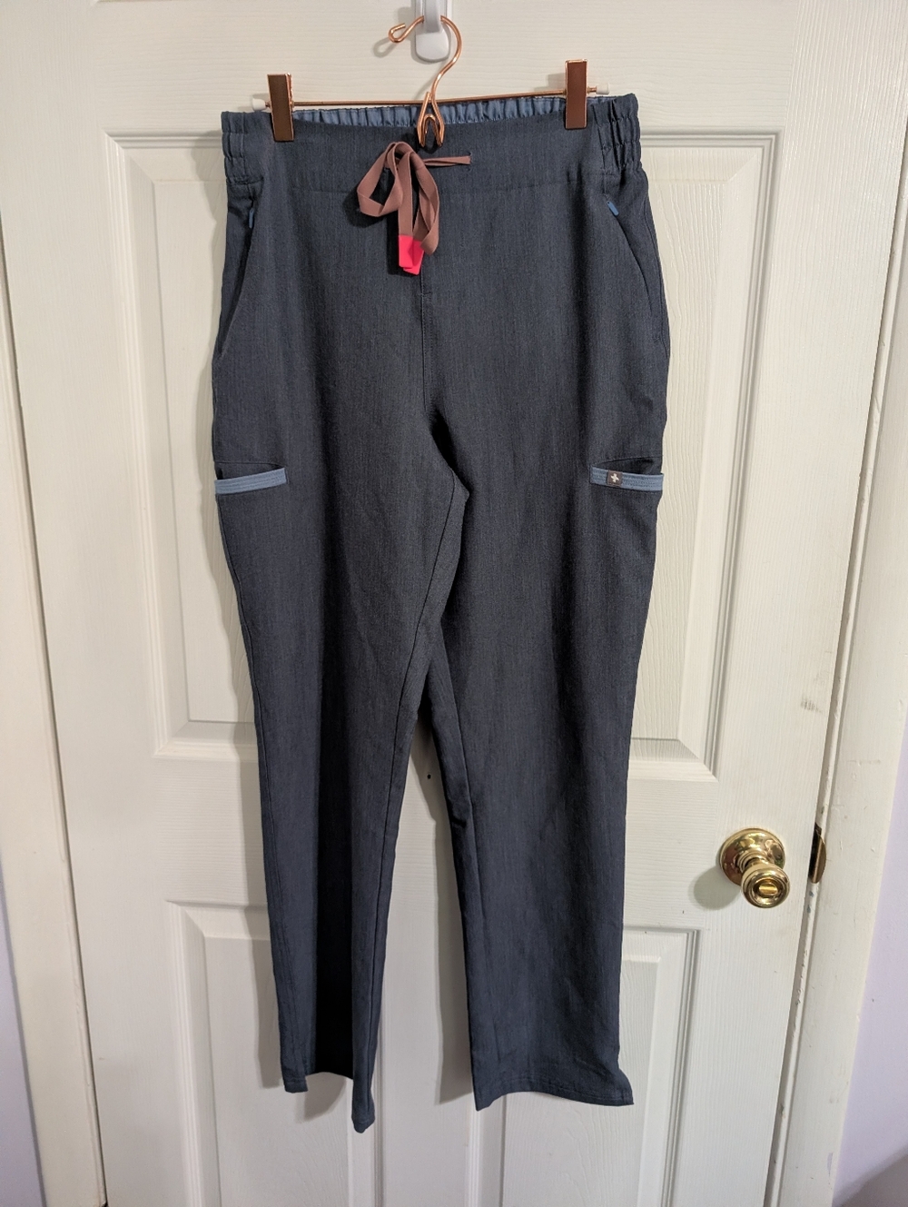 Figs Womens Scrub Pants Blue Technical Collection Evans Size Small